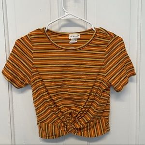 Striped t-shirt crop top